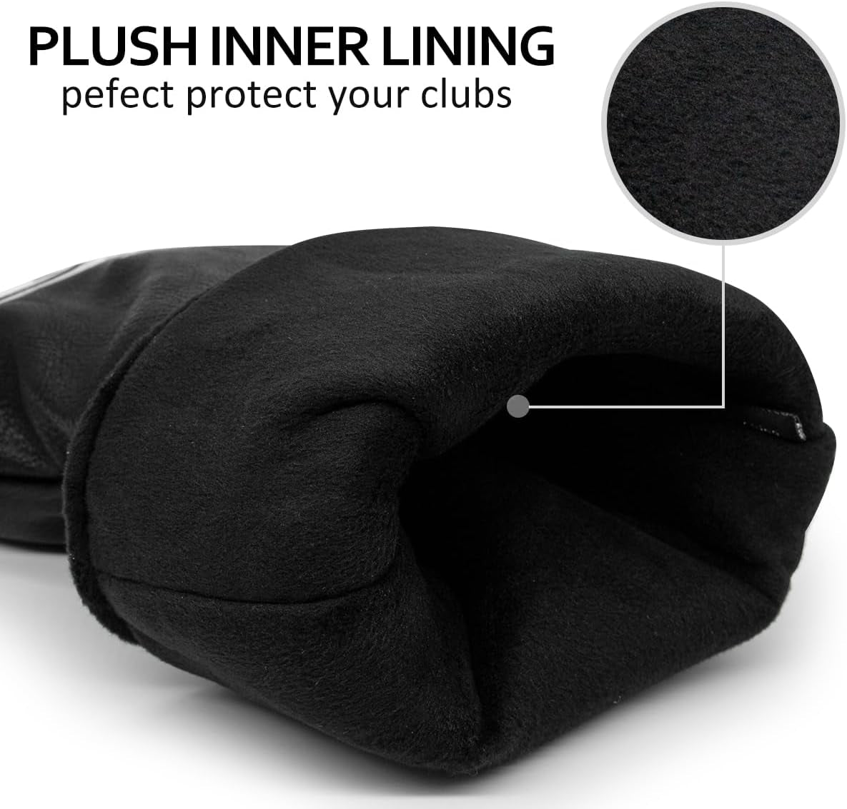 Black Golf Ace of Spade Golf Club Cover for Golf Clubs - Hybrid Headcover Golf Driver Headcover 3 Wood Head Cover (Rotatable 2 3 4 5 6 Ut Head Cover) Putter Headcover